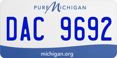 MI license plate DAC9692