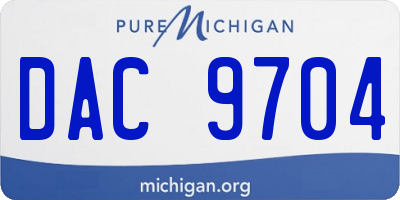 MI license plate DAC9704