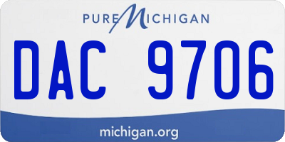 MI license plate DAC9706