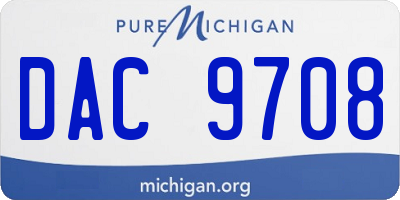 MI license plate DAC9708