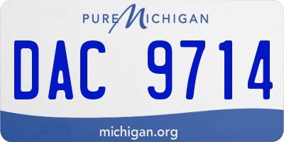 MI license plate DAC9714