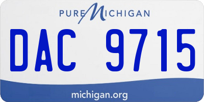 MI license plate DAC9715