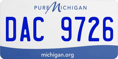 MI license plate DAC9726