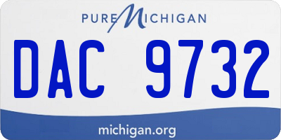 MI license plate DAC9732