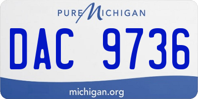 MI license plate DAC9736