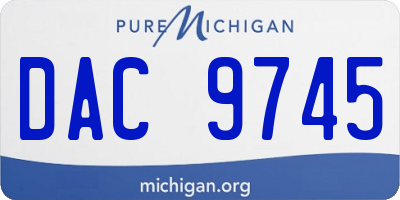 MI license plate DAC9745