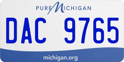 MI license plate DAC9765