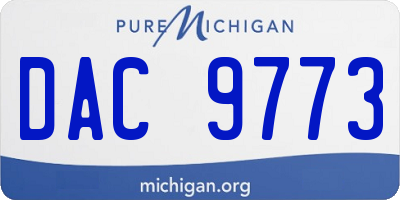 MI license plate DAC9773