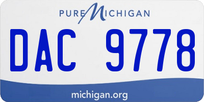 MI license plate DAC9778