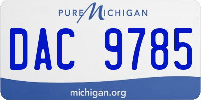 MI license plate DAC9785