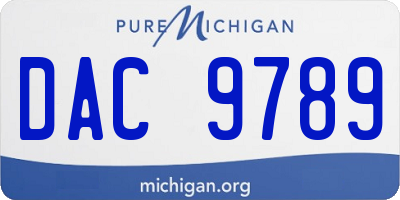 MI license plate DAC9789