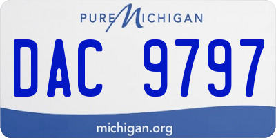 MI license plate DAC9797