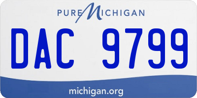 MI license plate DAC9799