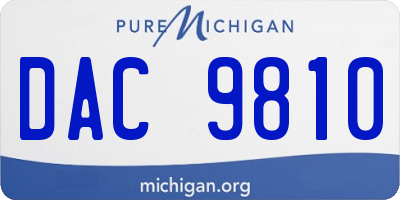 MI license plate DAC9810