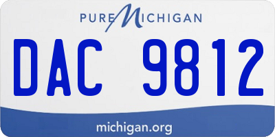 MI license plate DAC9812