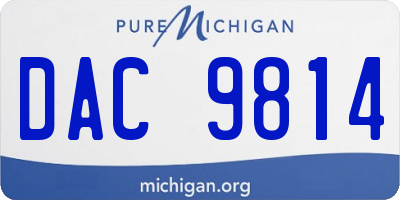 MI license plate DAC9814