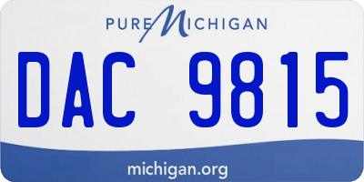 MI license plate DAC9815