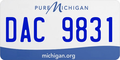 MI license plate DAC9831