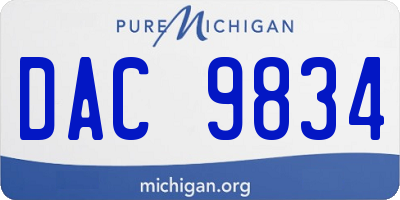 MI license plate DAC9834