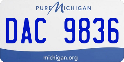 MI license plate DAC9836