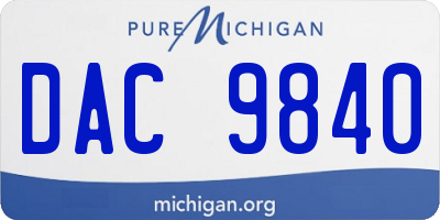 MI license plate DAC9840