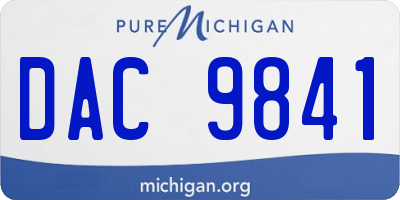 MI license plate DAC9841