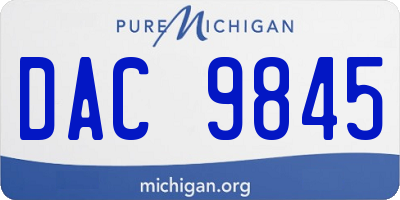 MI license plate DAC9845