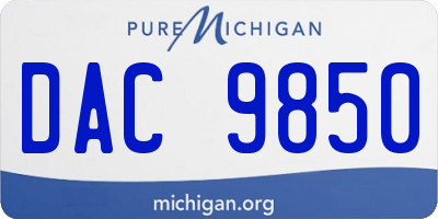 MI license plate DAC9850