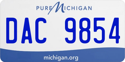 MI license plate DAC9854