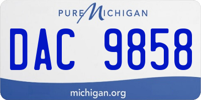 MI license plate DAC9858