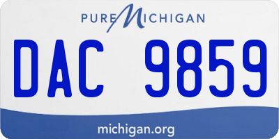 MI license plate DAC9859