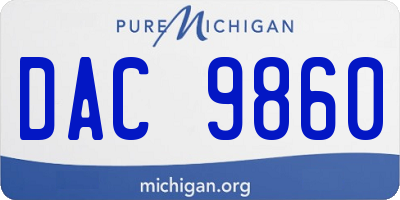 MI license plate DAC9860