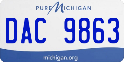 MI license plate DAC9863