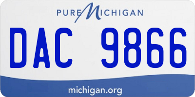 MI license plate DAC9866