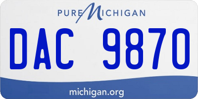 MI license plate DAC9870