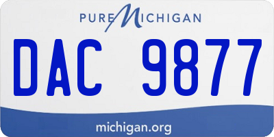 MI license plate DAC9877