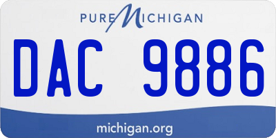 MI license plate DAC9886