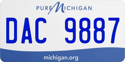 MI license plate DAC9887