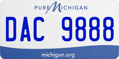 MI license plate DAC9888