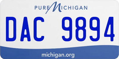 MI license plate DAC9894