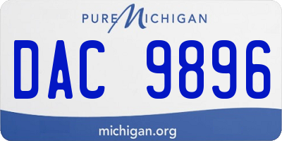 MI license plate DAC9896