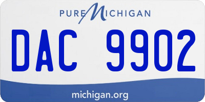 MI license plate DAC9902