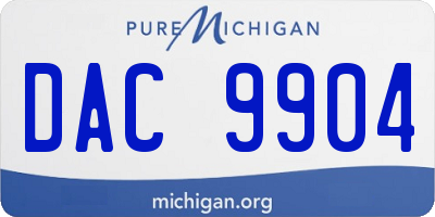 MI license plate DAC9904