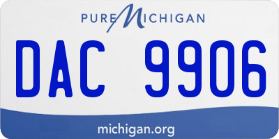 MI license plate DAC9906