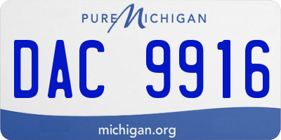 MI license plate DAC9916