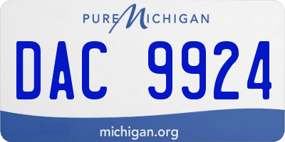 MI license plate DAC9924