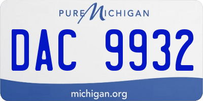 MI license plate DAC9932