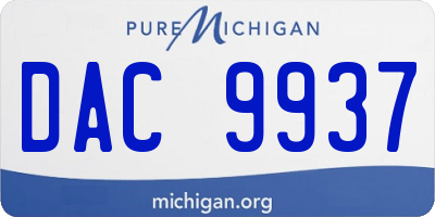 MI license plate DAC9937