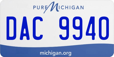 MI license plate DAC9940