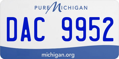 MI license plate DAC9952